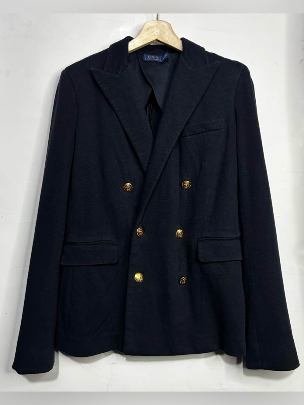 POLO Ralph Lauren Navy Button Front Blazer Jacket Size 8